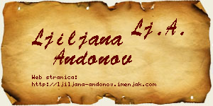 Ljiljana Andonov vizit kartica